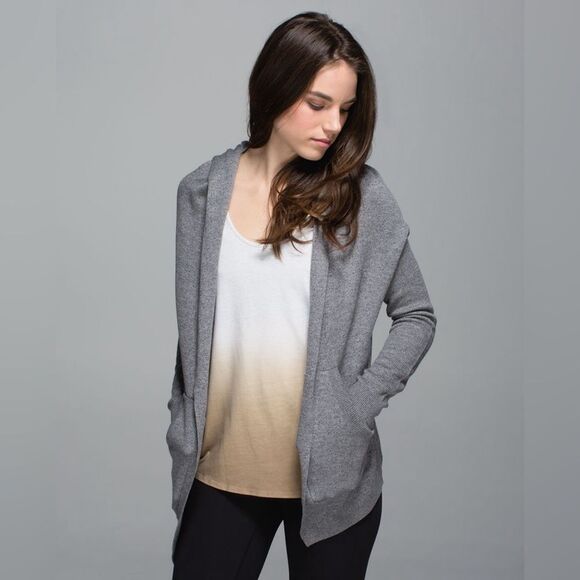 Lululemon Athletica Cabin Yogi Wrap in Heathered Medium Grey Womens Size M - Picture 1 of 8